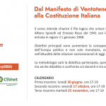 Dal Manifesto di Ventotene alla Costituzione Italiana